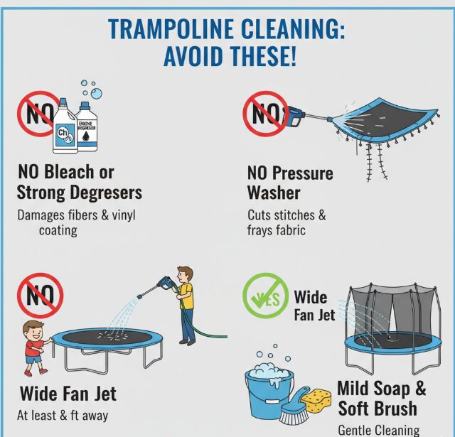 أشياء يجب ملاحظتها عند تنظيف الترامبولين