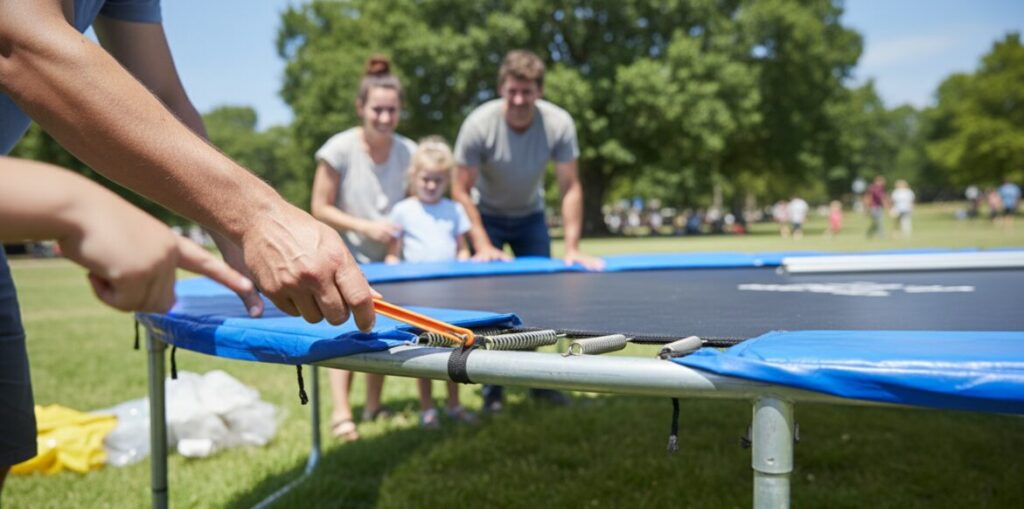 Фотографии сборки батута