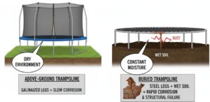 Можно ли поставить обычный батут на землю