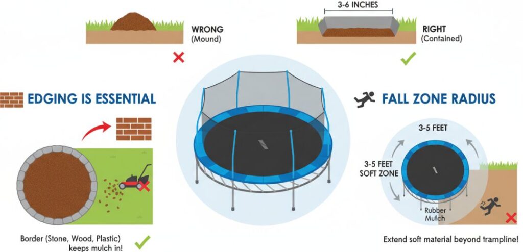 Precauções de instalação do trampolim