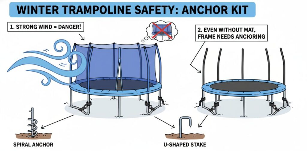 Меры предосторожности при размещении батута на открытом воздухе