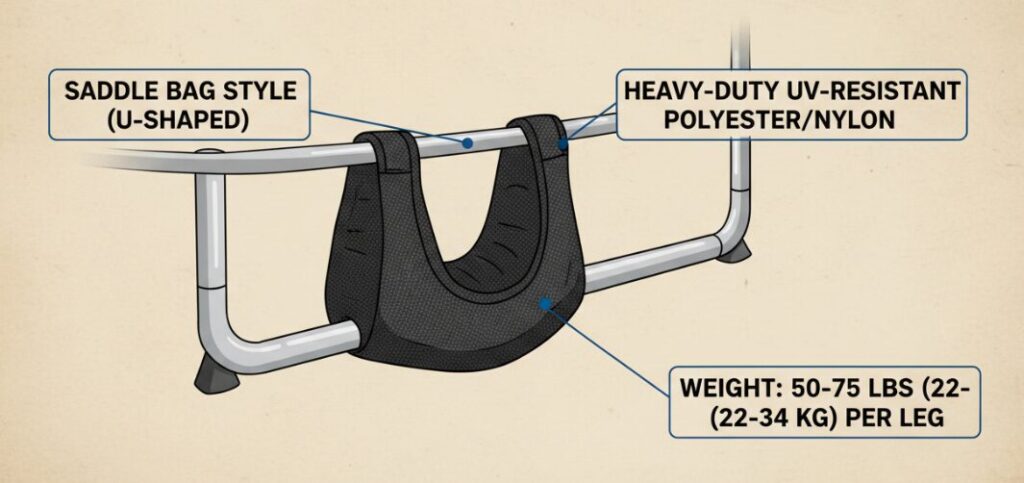 Закрепите батут с помощью тяжелых мешков с песком.