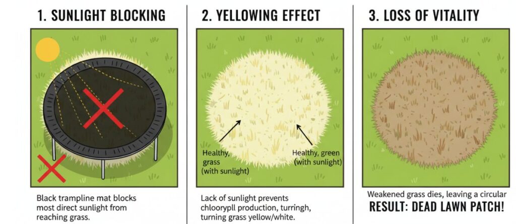 Причины, по которым батуты убивают траву.