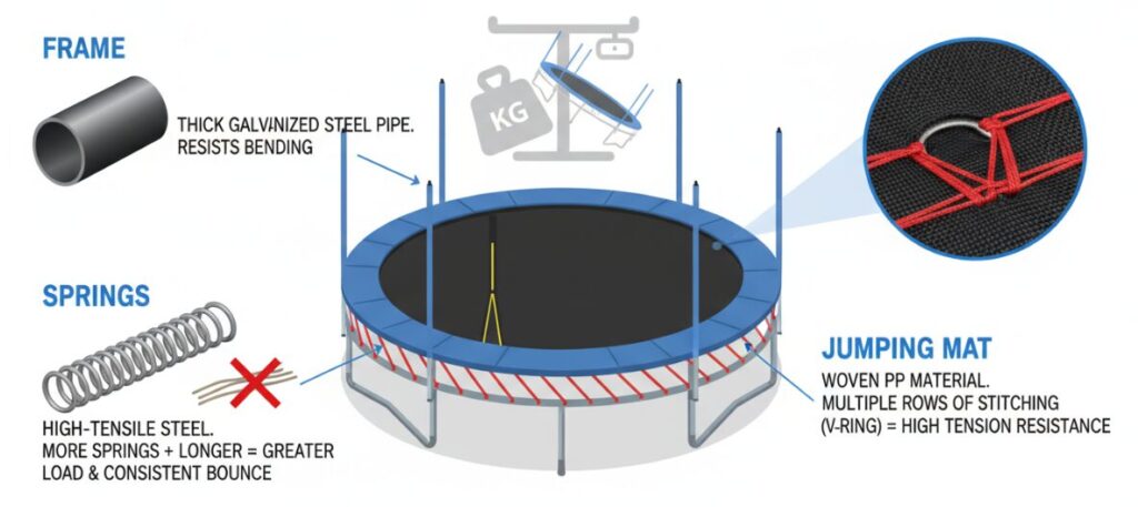 Факторы, влияющие на грузоподъемность батута