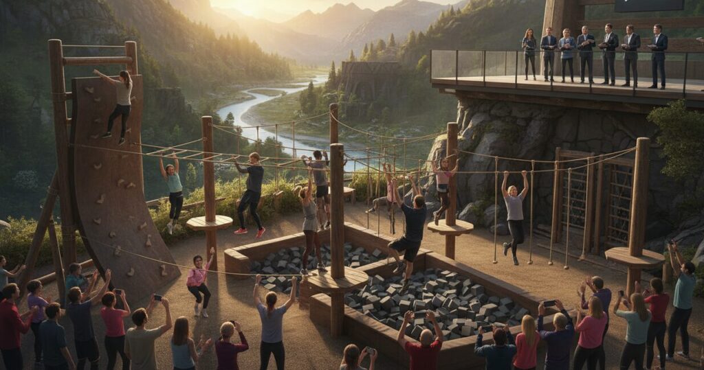 Parque infantil exterior Ninja para pessoas