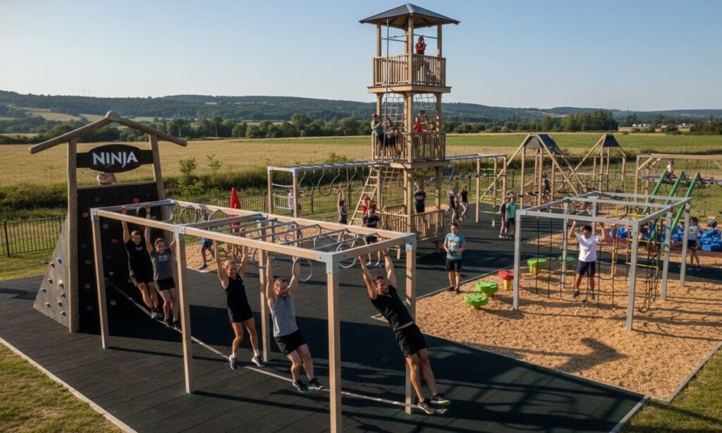 Parque infantil exterior Ninja para pessoas