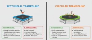¿Son las camas elásticas rectangulares mejores que las circulares?