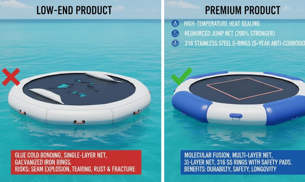 Ponto de contraste do trampolim de água grande