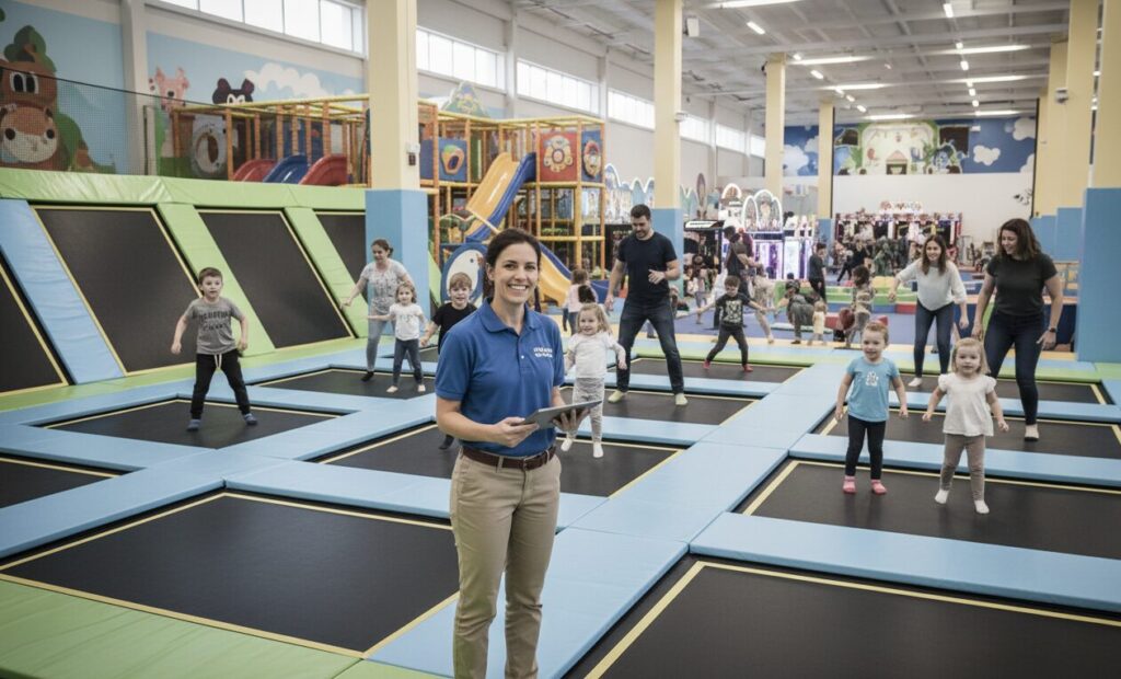 Free Jump Trampolim Multidão aplicável