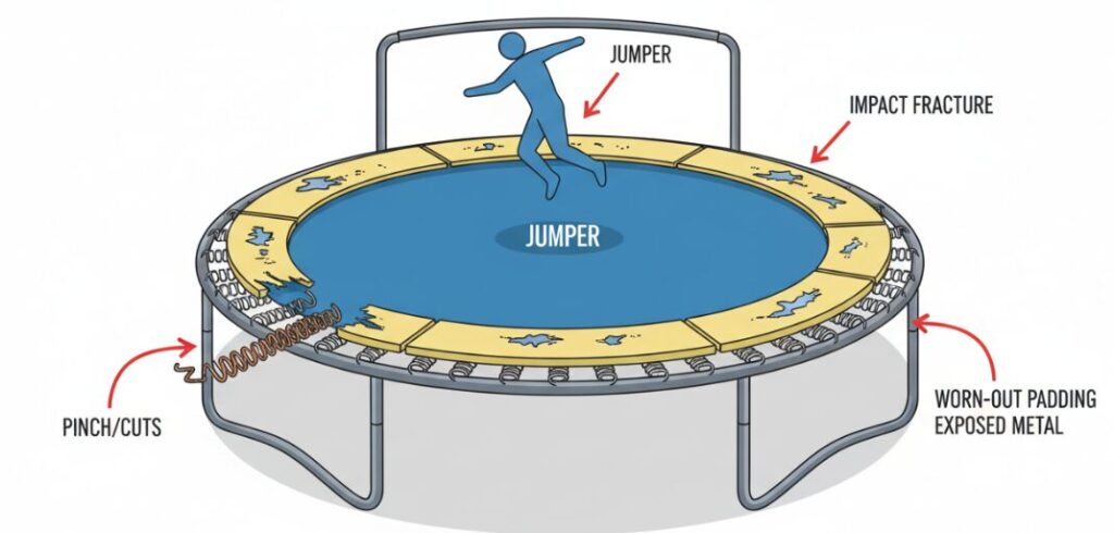 Потенциальные опасности батутов