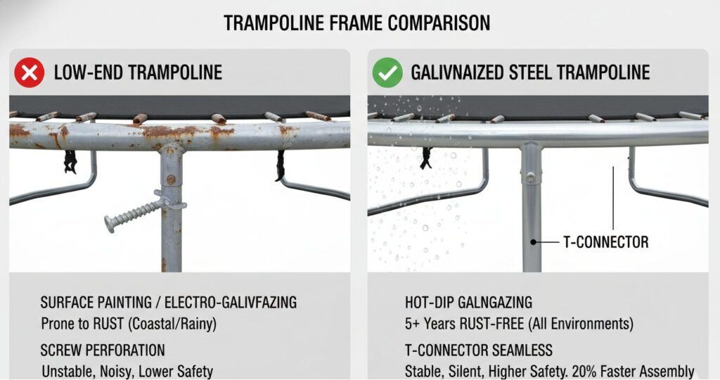 Trampoline en acier galvanisé Points de comparaison