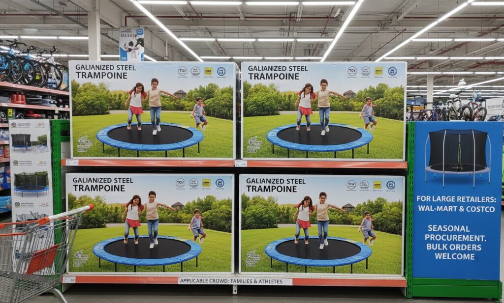 Trampoline en acier galvanisé pour le service des achats d'une grande chaîne de supermarchés