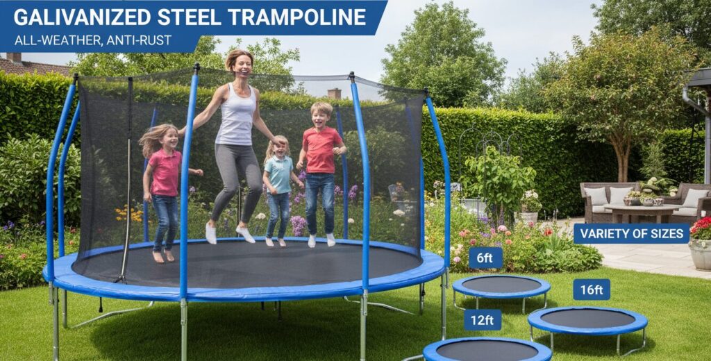Trampoline en acier galvanisé Applicable à l'extérieur Distributeurs de matériel de jardinage