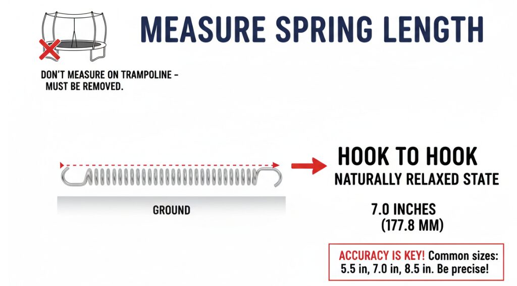 Comment mesurer la longueur d'un ressort de trampoline ?