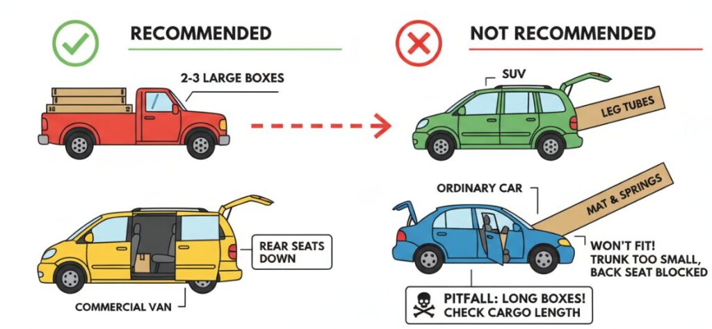 Véhicules recommandés pour le transport des trampolines