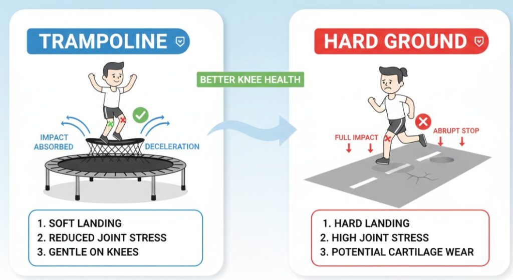 Польза прыжков на батуте для коленей.
