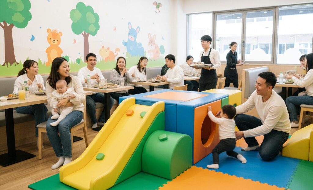 Parque infantil de espuma para interior Multidão aplicável