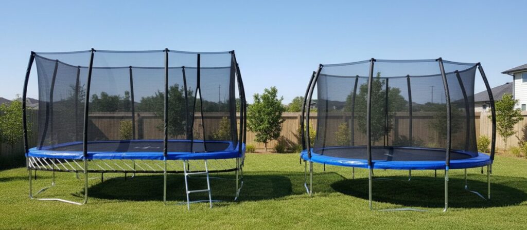 مقارنة بين الترامبولين المستطيل والبيضاوي (صور المنتج الفعلية)