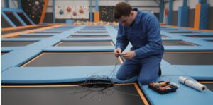 Как отремонтировать батутный мат