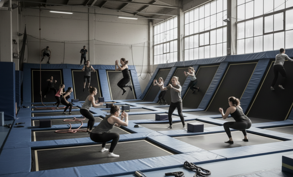 Custom indoor trampoline for people