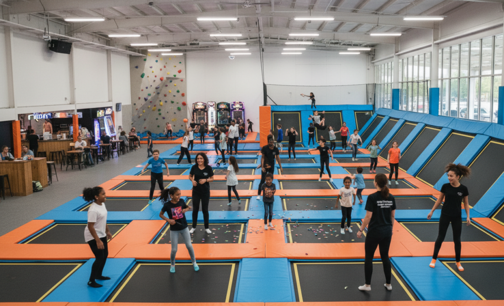 Custom indoor trampoline for people