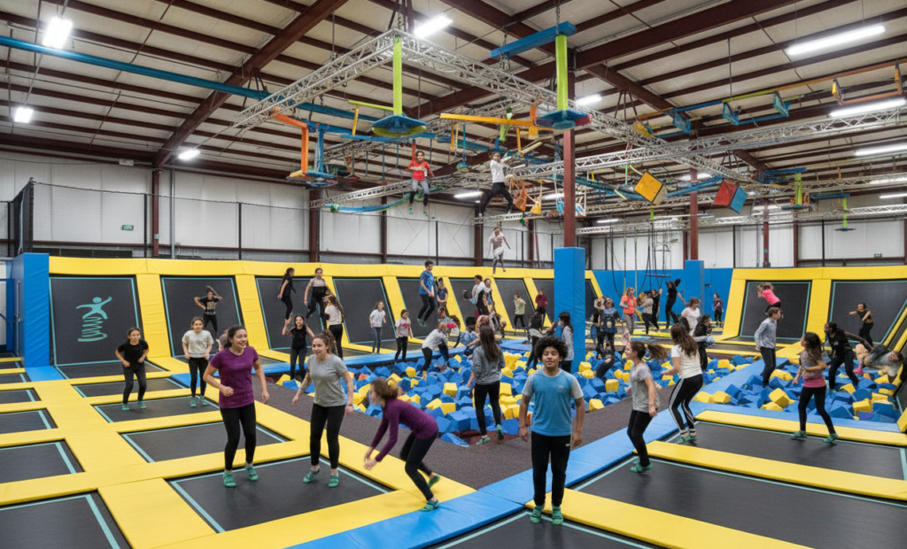 Free jump trampoline for people.