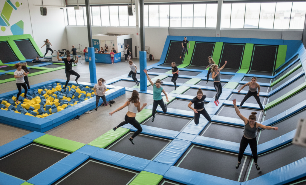 Free jump trampoline for people.