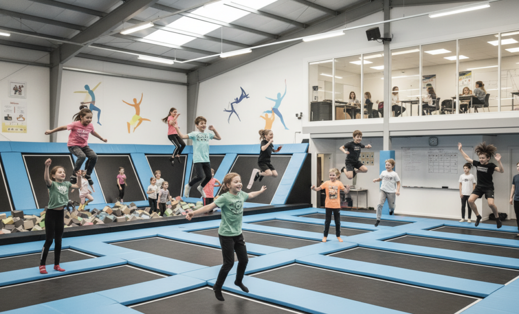 Free jump trampoline for people.