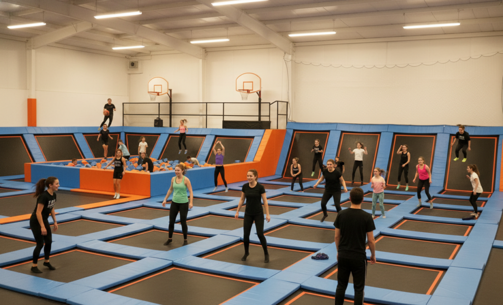 Free jump trampoline for people.