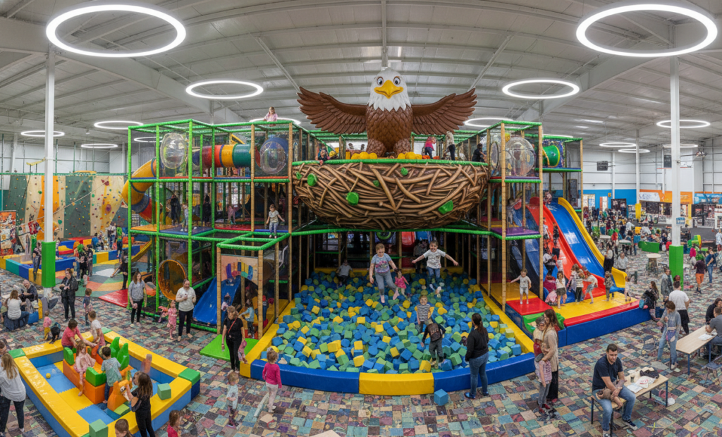 Nido de águilas parque infantil cubierto para personas