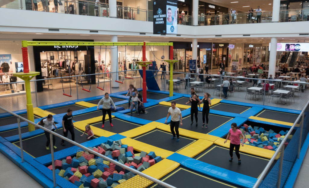 Custom indoor trampoline for people