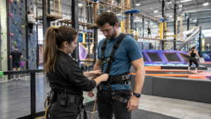 Adult indoor adventure park: Strictly check equ...